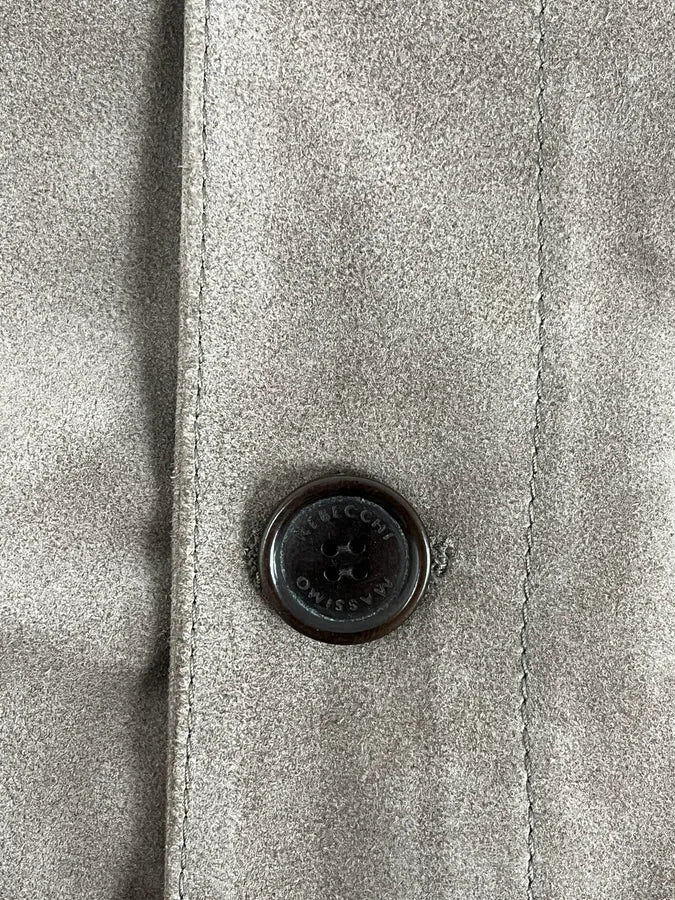 2000s Massimo Rebecchi Beige Suede Leather Jacket SMXUtZC 9