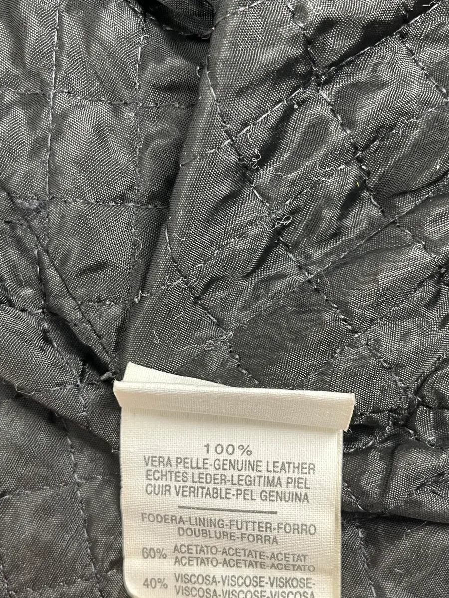 2000s Massimo Rebecchi Biker Black Eroded Leather Jacket vlCQMbf 9