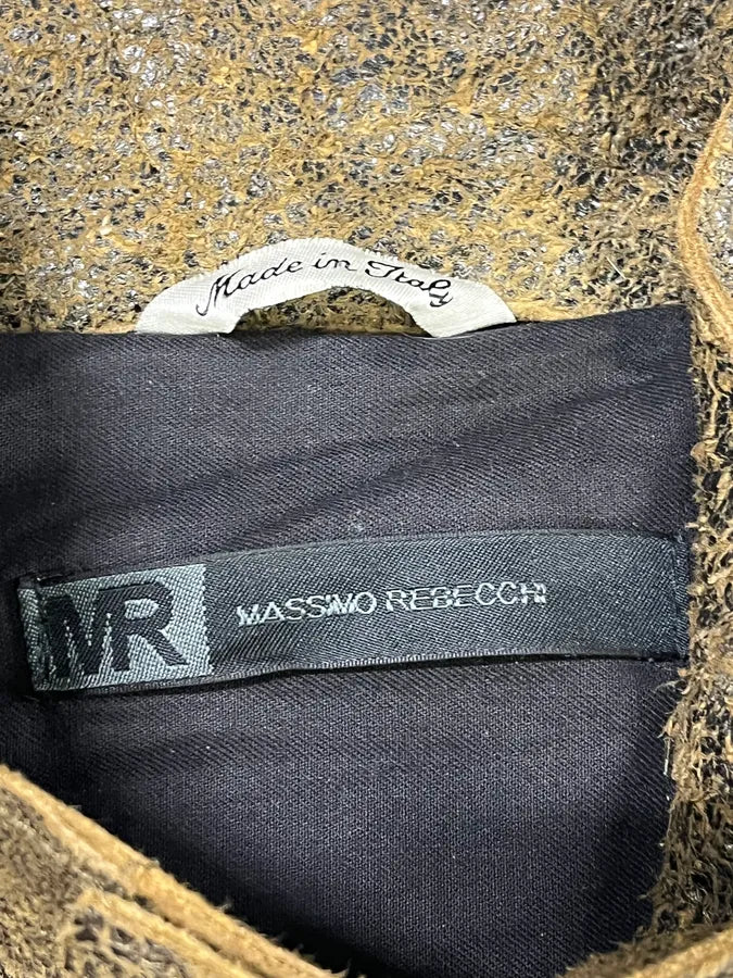2000s Massimo Rebecchi Biker Raw Brown Leather Jacket AROkUDK 12