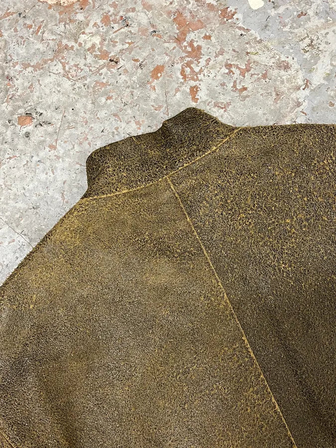 2000s Massimo Rebecchi Biker Raw Brown Leather Jacket AROkUDK 6