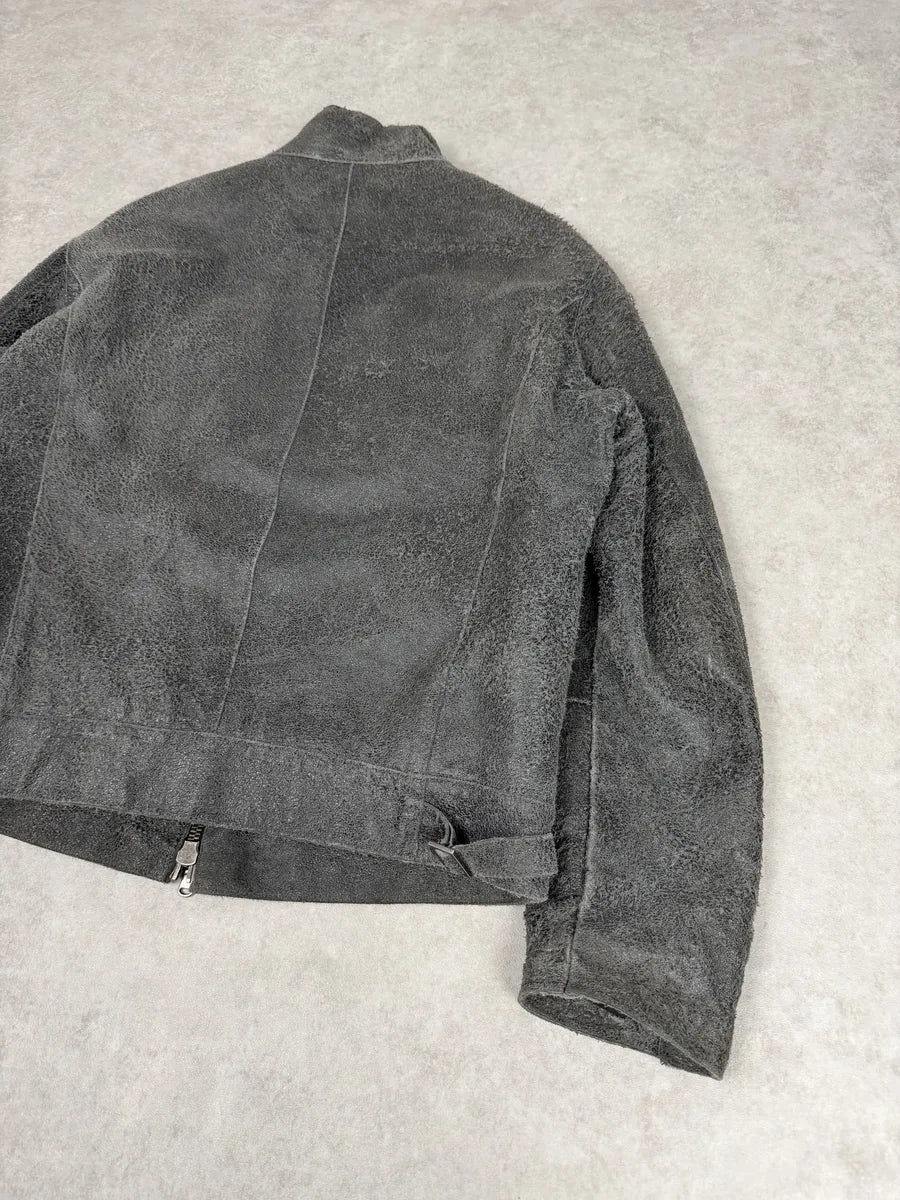 2000s Massimo Rebecchi Biker Raw Brown Leather Jacket Lpyziph 4