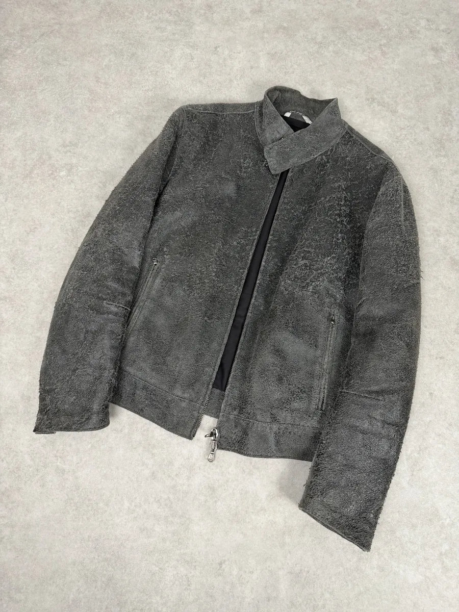 2000s Massimo Rebecchi Biker Raw Brown Leather Jacket Lpyziph 6