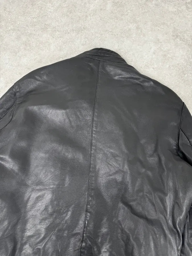 2000s Massimo Rebecchi Black Cargo Biker Leather Jacket  hhOXAfX 5
