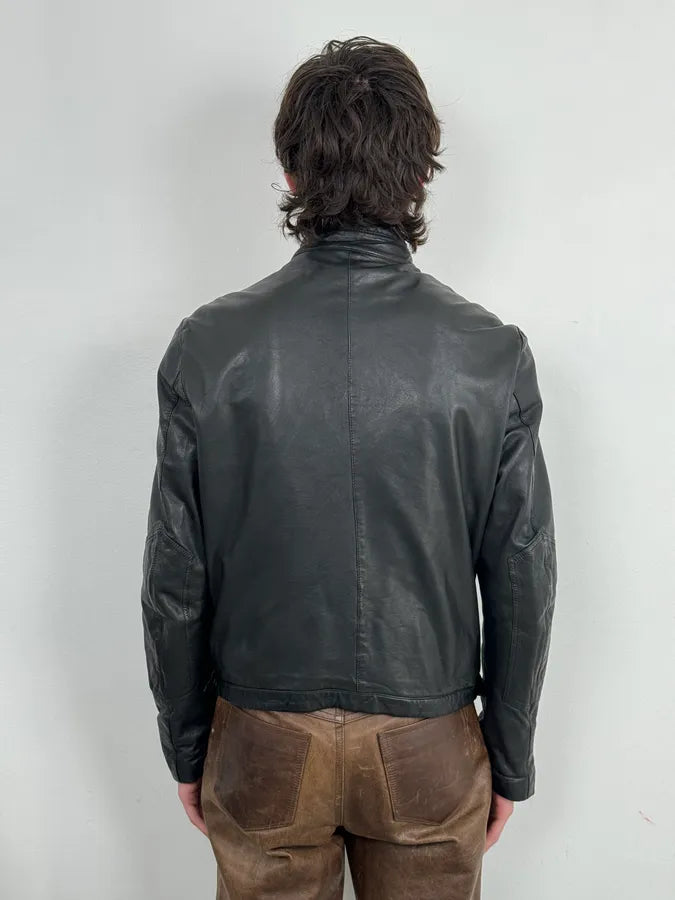 2000s Massimo Rebecchi Black Cargo Biker Leather Jacket  hhOXAfX 2