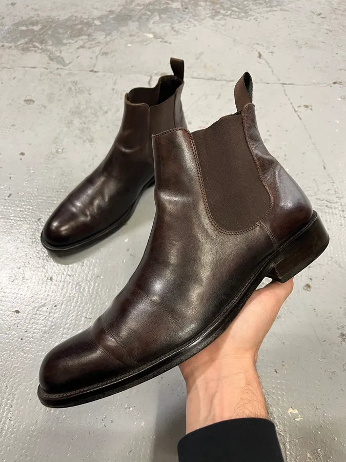 2000s Massimo Rebecchi Brown Leather Ankle Boots KVFqAYo 0