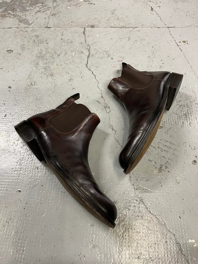 2000s Massimo Rebecchi Brown Leather Ankle Boots KVFqAYo 1