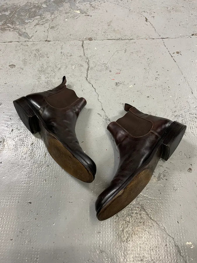 2000s Massimo Rebecchi Brown Leather Ankle Boots KVFqAYo 2