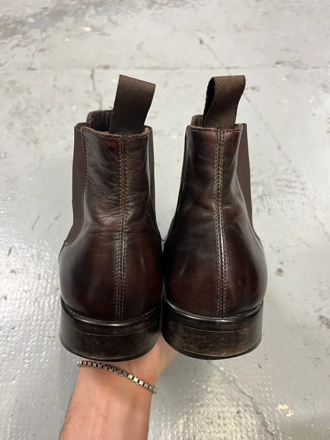 2000s Massimo Rebecchi Brown Leather Ankle Boots KVFqAYo 4