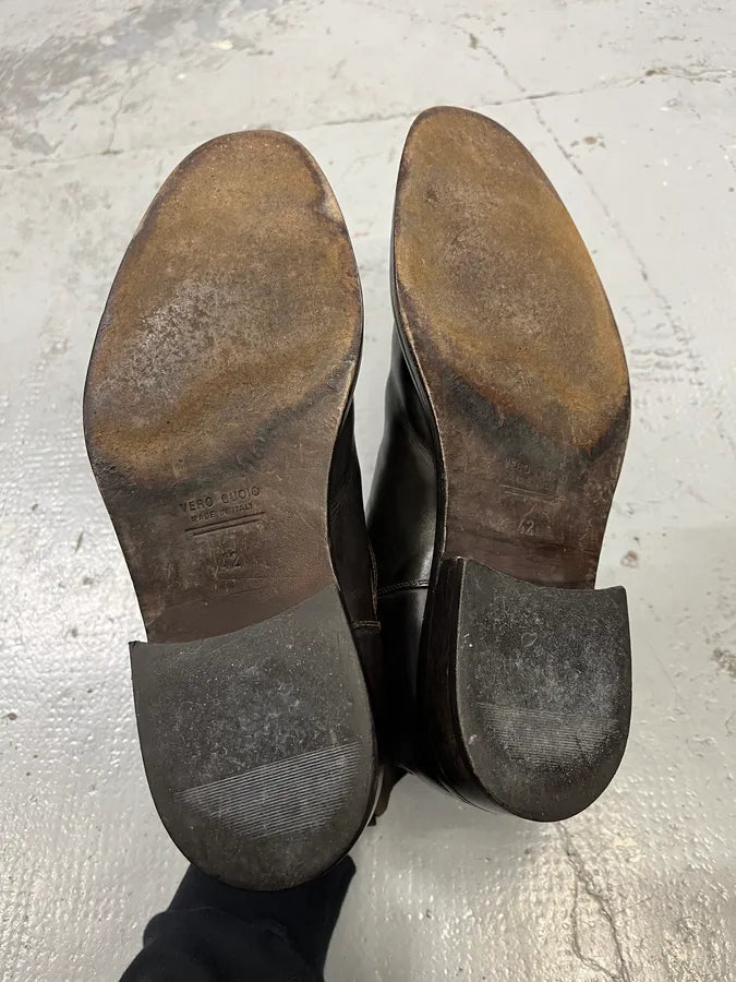 2000s Massimo Rebecchi Brown Leather Ankle Boots KVFqAYo 5