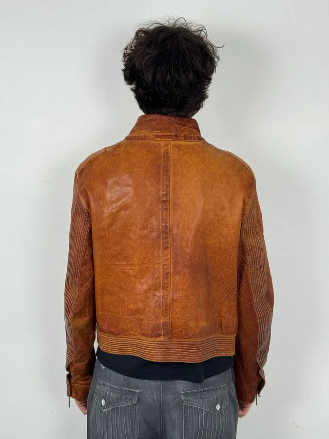 2000s Massimo Rebecchi Cognac Biker Leather Jacket BwXaAaB 1