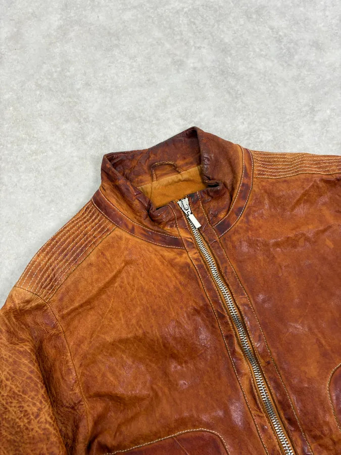 2000s Massimo Rebecchi Cognac Biker Leather Jacket BwXaAaB 5