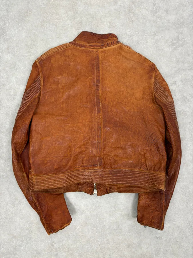 2000s Massimo Rebecchi Cognac Biker Leather Jacket BwXaAaB 3