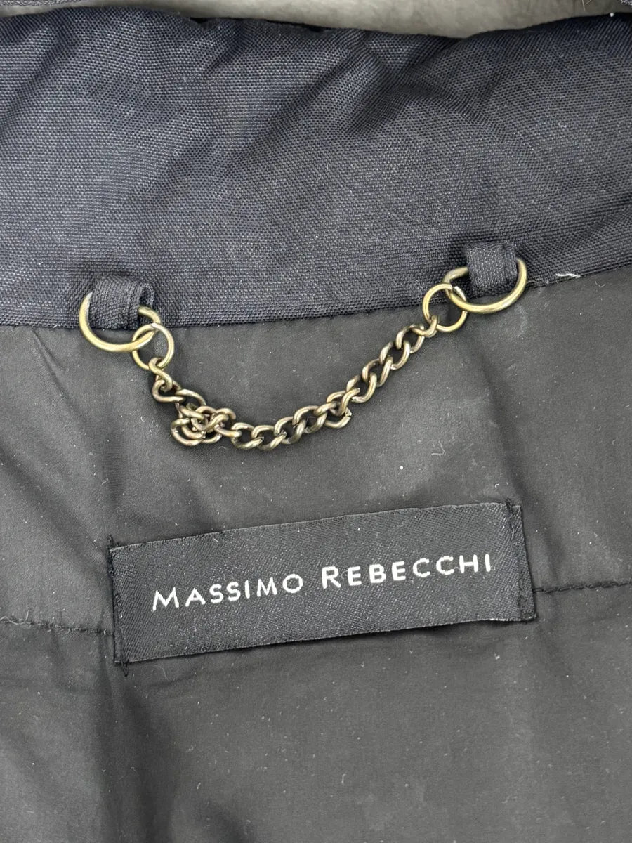 2000s Massimo Rebecchi Fur Front Zips Navy Bomber Jacket efWabib 8