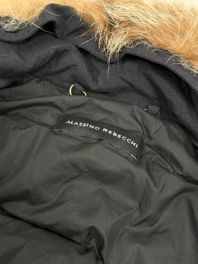 2000s Massimo Rebecchi  Fur Front Zips Navy Bomber Jacket glPEYfb 8