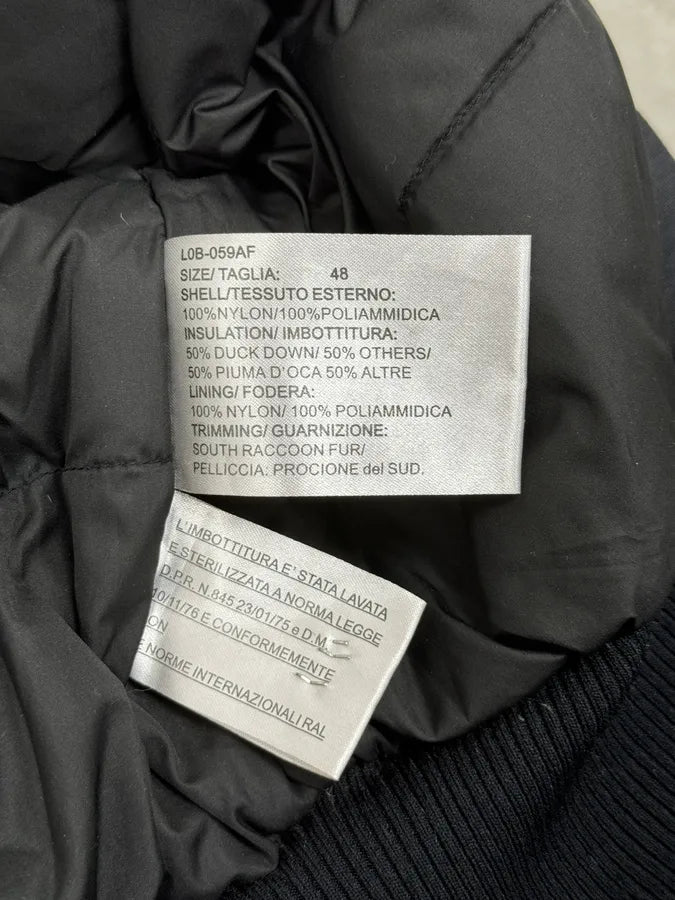 2000s Massimo Rebecchi  Fur Front Zips Navy Bomber Jacket glPEYfb 9