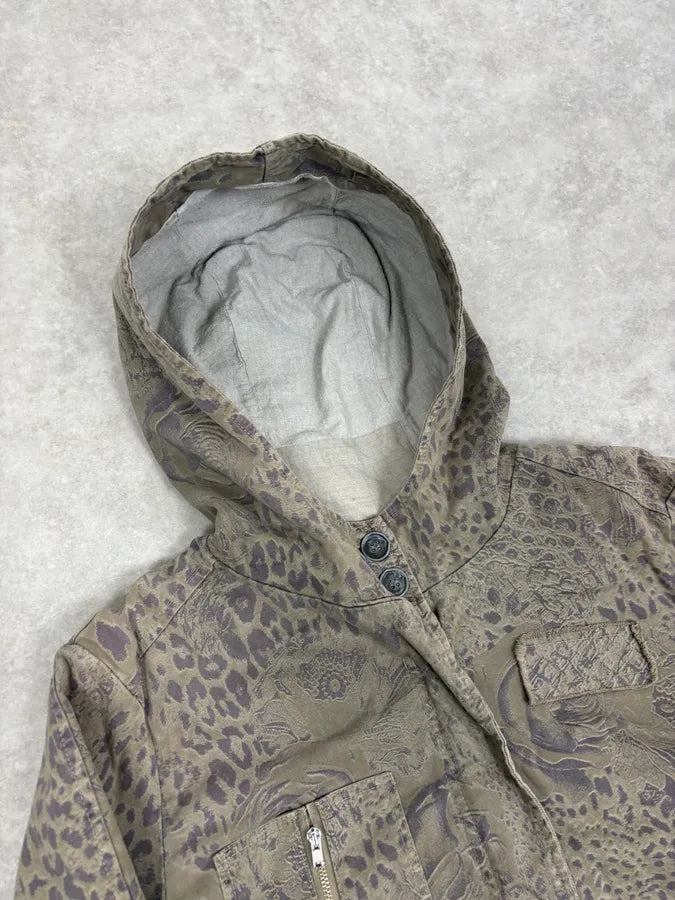 2000s Massimo Rebecchi Khaki Animal Kingdom Long Coat EBuETuE 4