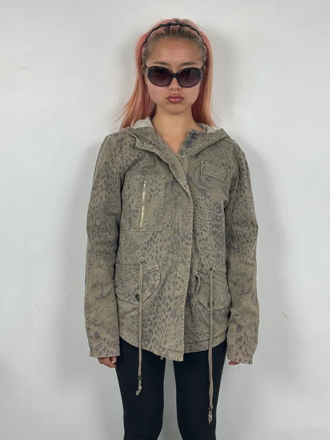 2000s Massimo Rebecchi Khaki Animal Kingdom Long Coat EBuETuE 1