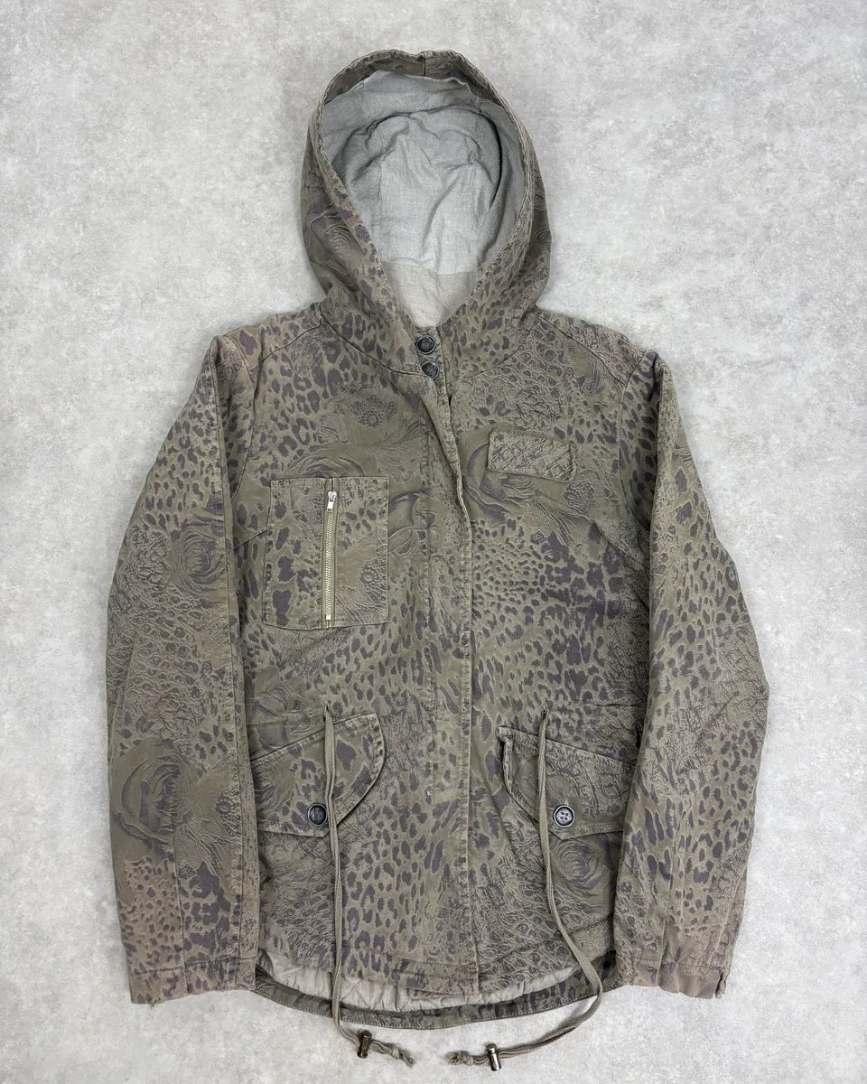 2000s Massimo Rebecchi Khaki Animal Kingdom Long Coat EBuETuE 0
