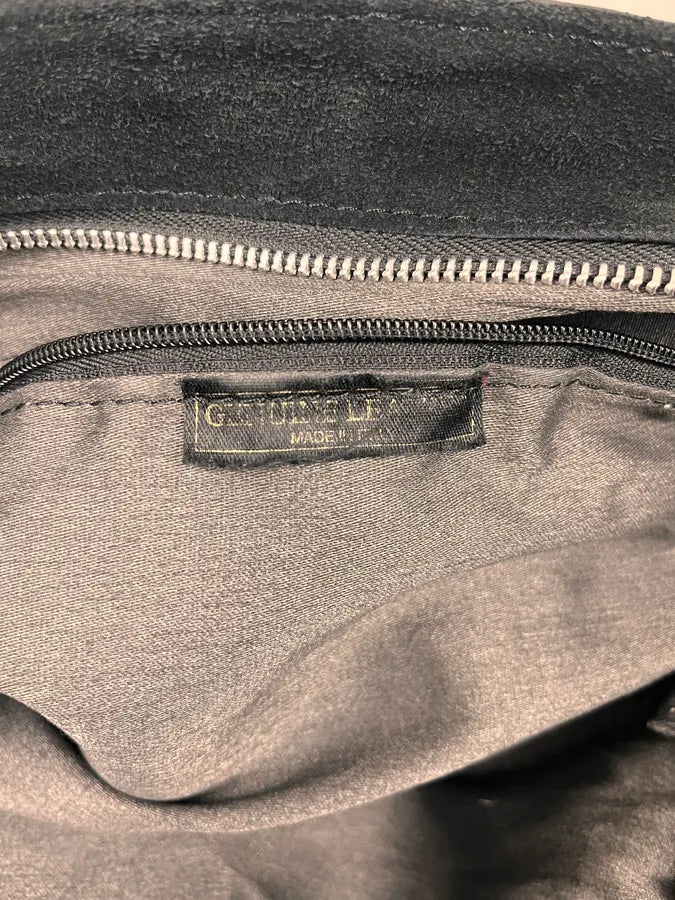 2000s Massimo Rebecchi Raw Black Leather Handle Bag YxnHRcy 8