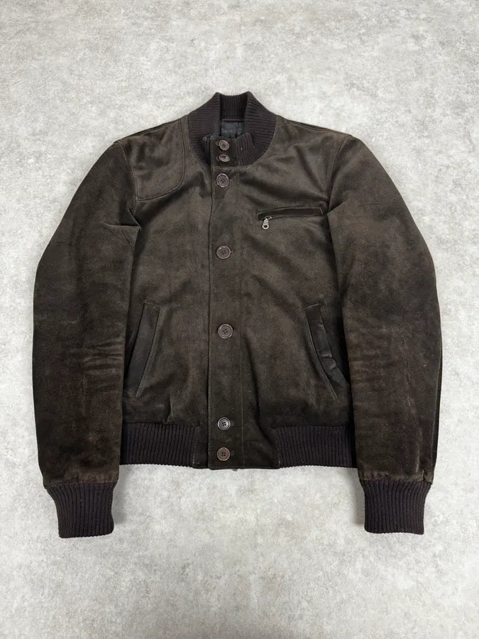 2000s Massimo Rebechi Brown Suede Leather Jacket XJVKxjC 0