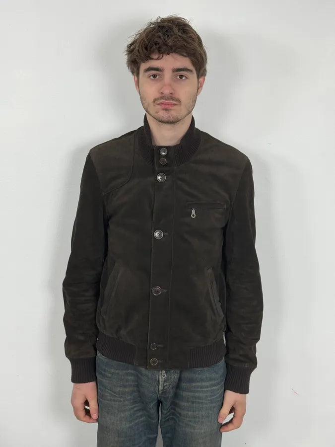2000s Massimo Rebechi Brown Suede Leather Jacket XJVKxjC 1