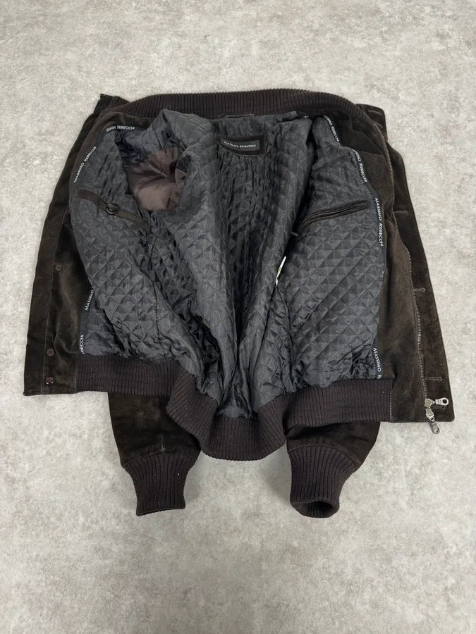 2000s Massimo Rebechi Brown Suede Leather Jacket XJVKxjC 6