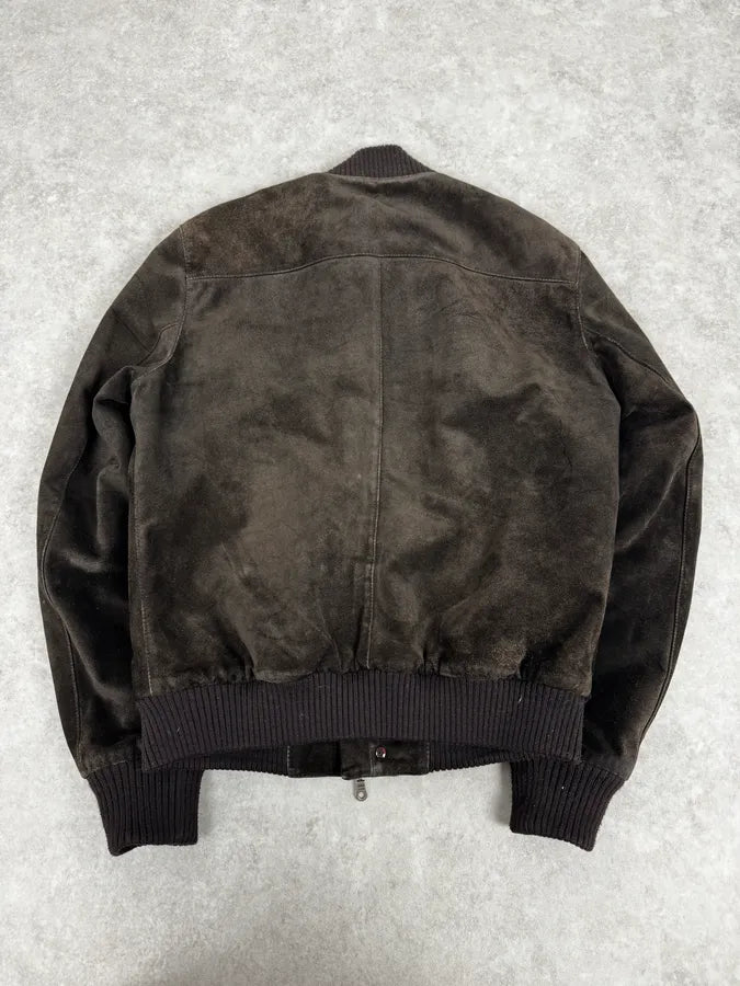 2000s Massimo Rebechi Brown Suede Leather Jacket XJVKxjC 3