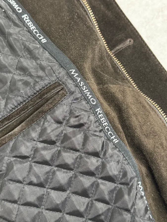 2000s Massimo Rebechi Brown Suede Leather Jacket XJVKxjC 11