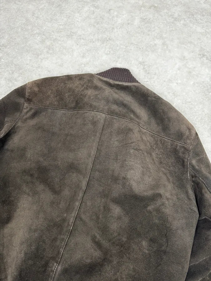 2000s Massimo Rebechi Brown Suede Leather Jacket XJVKxjC 5