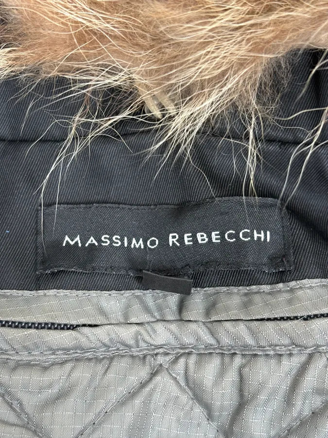 2000s Massimo Rebecchi Fur Collar Black Jacket EtDzewn 9