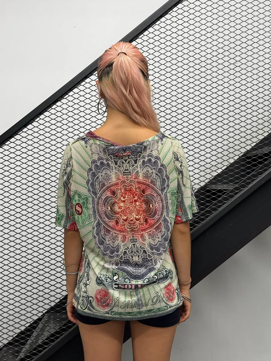 2000s Jean Paul Gaultier Mint Mozaïc Banco Del Sol Mesh T-Shirt tZLXNpV 1