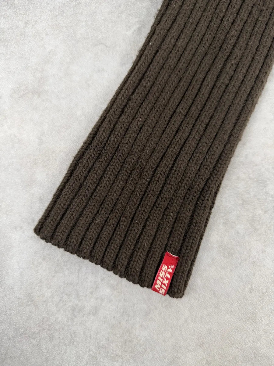 2000s Miss Sixty Fake Fur Brown Wool Sleeves Jacket foDcwPn 10