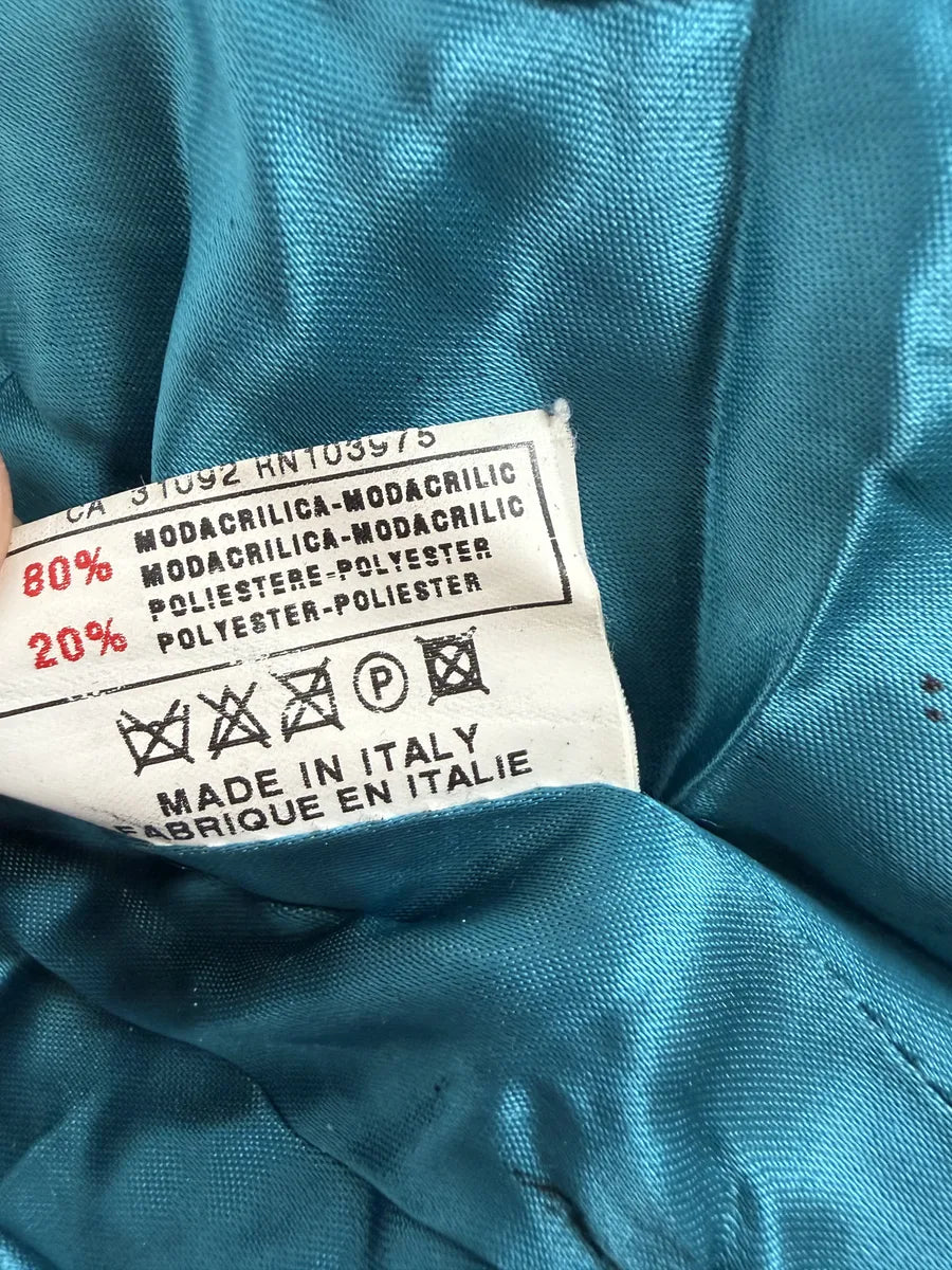 2000s Miss Sixty Fake Fur Brown Wool Sleeves Jacket foDcwPn 11