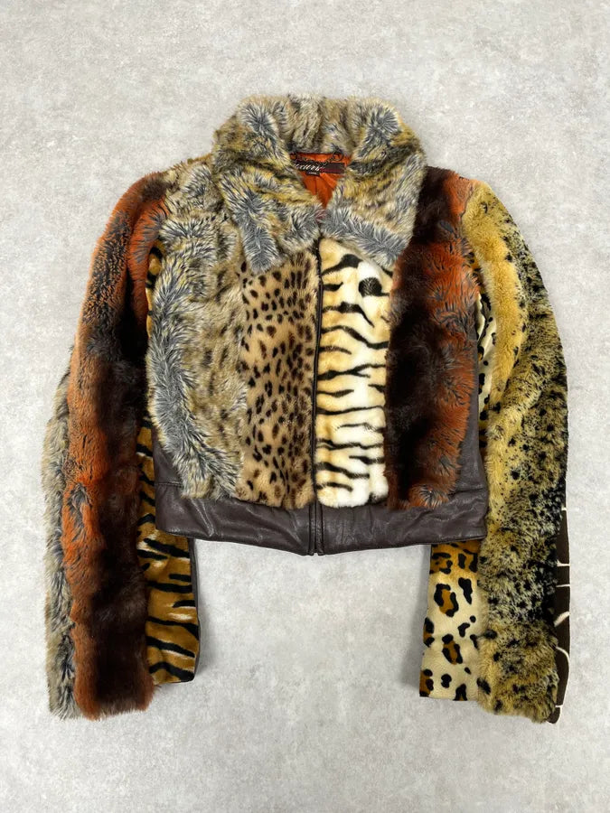 2000s Miss Sixty Faux Fur Leopard Print Jacket nDICwnK 0