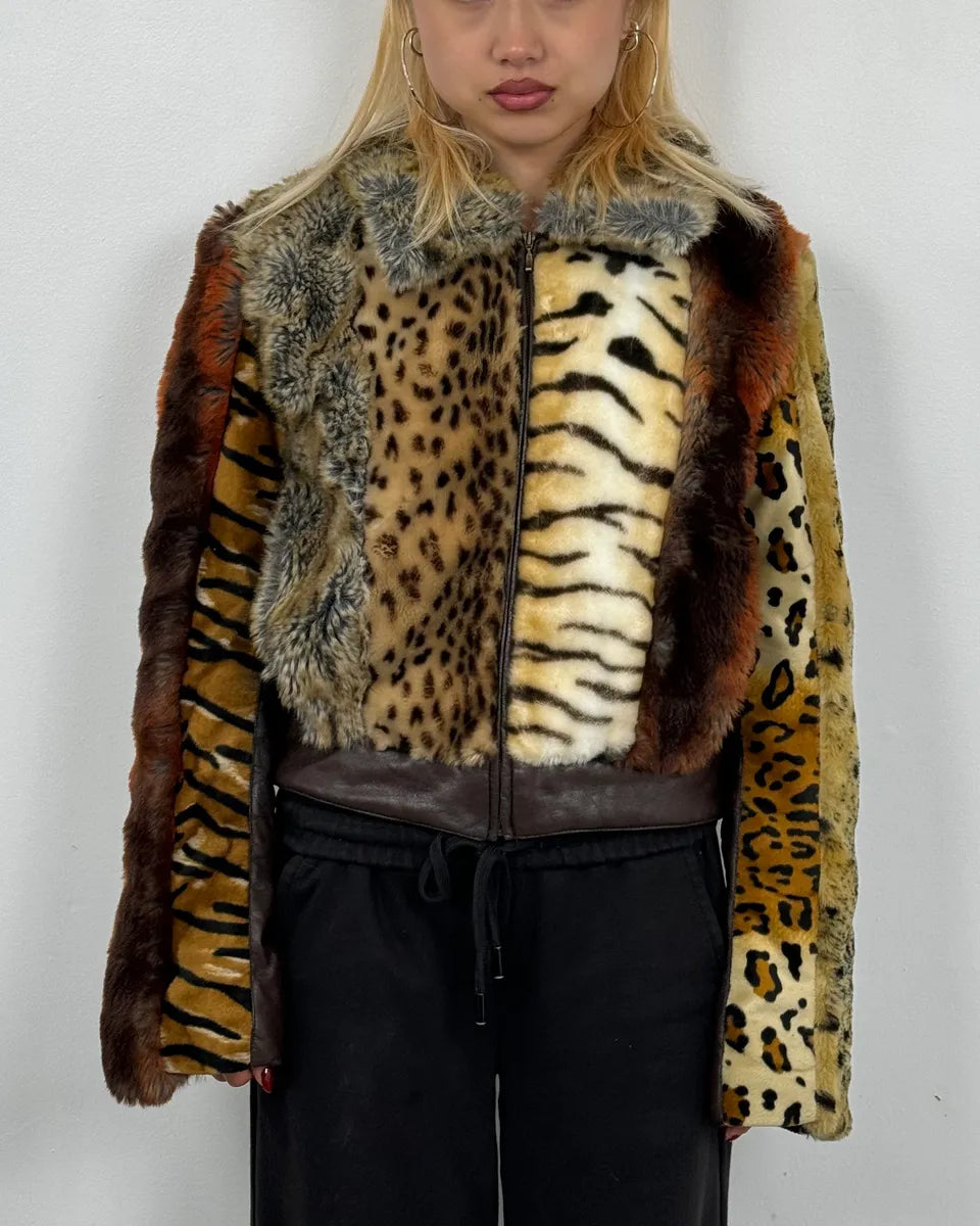 2000s Miss Sixty Faux Fur Leopard Print Jacket nDICwnK 1