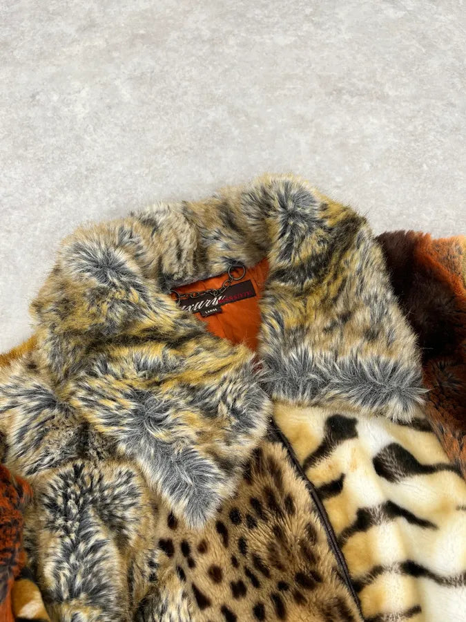 2000s Miss Sixty Faux Fur Leopard Print Jacket nDICwnK 3