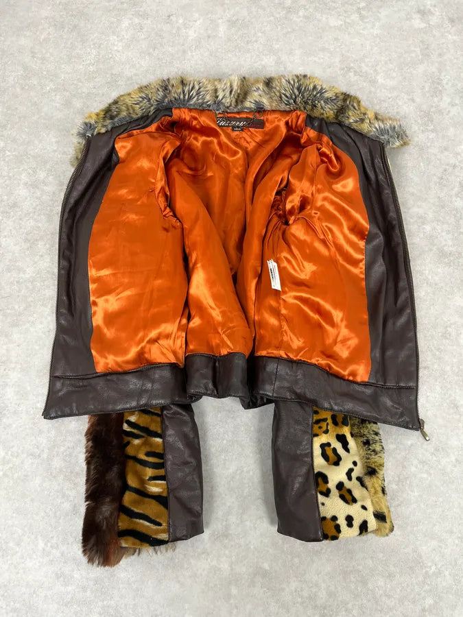 2000s Miss Sixty Faux Fur Leopard Print Jacket nDICwnK 8