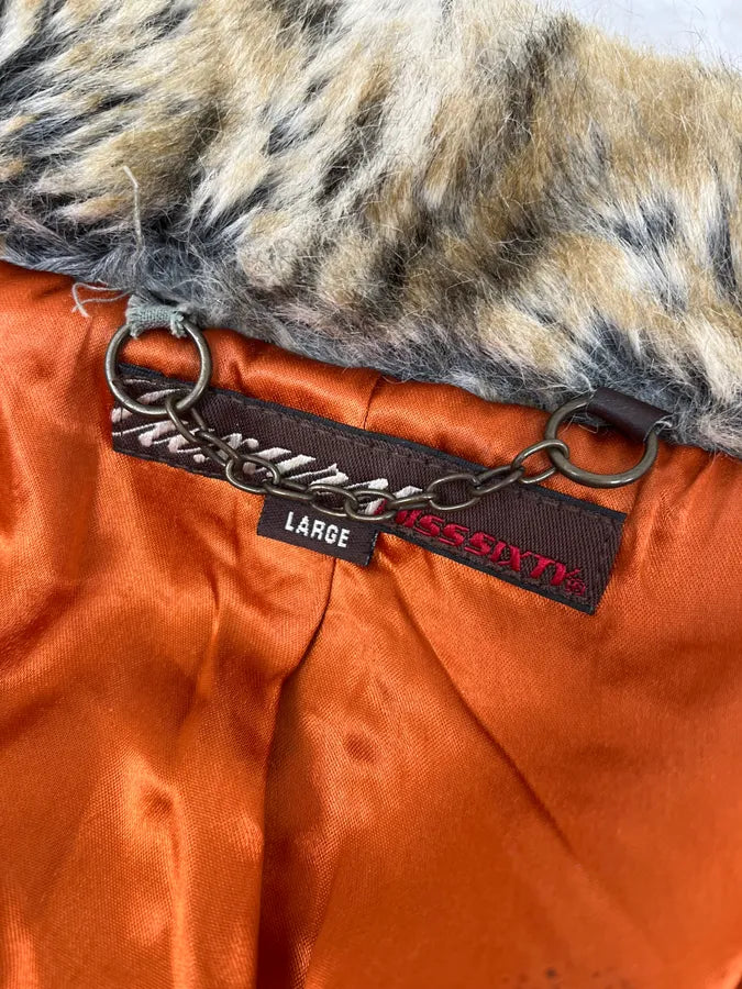 2000s Miss Sixty Faux Fur Leopard Print Jacket nDICwnK 9