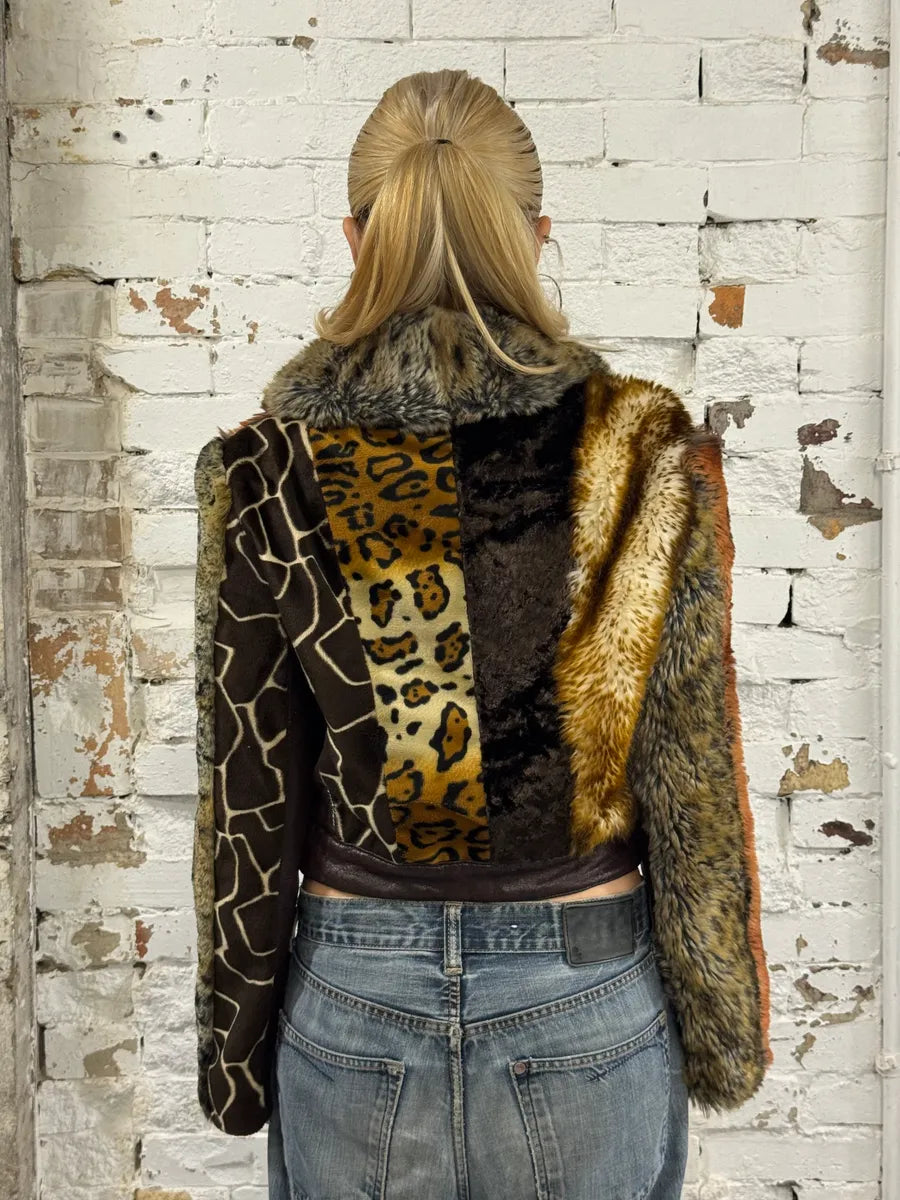 2000s Miss Sixty Leopard Faux Fur Jacket nCrgxnV 2