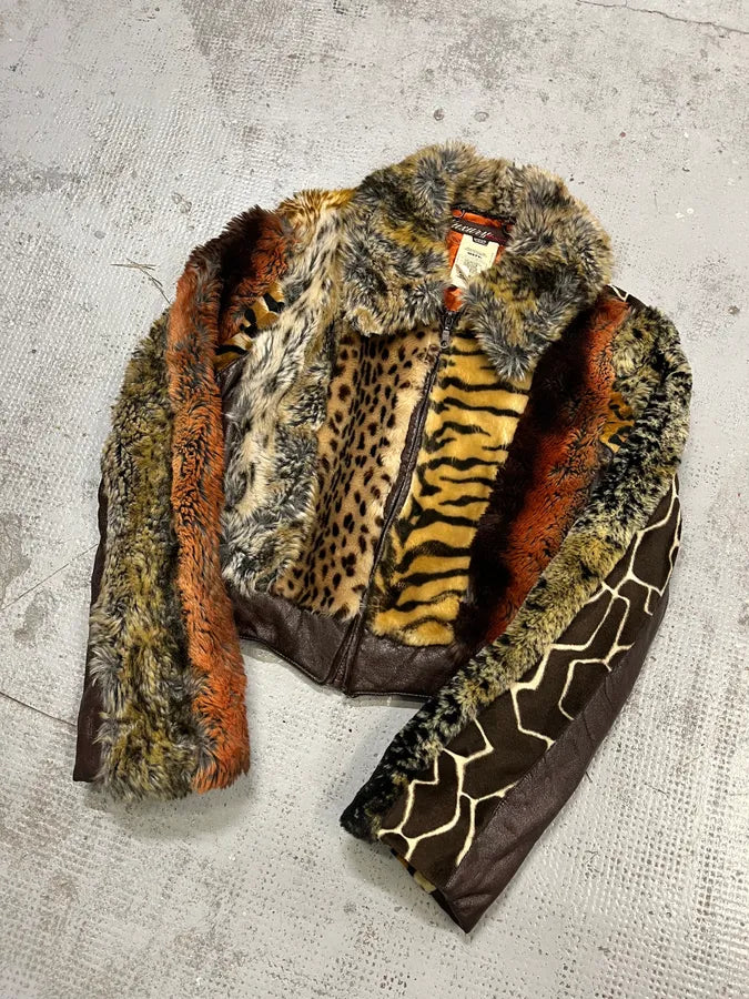2000s Miss Sixty Leopard Faux Fur Jacket nCrgxnV 3