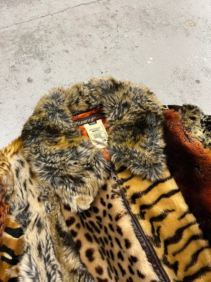 2000s Miss Sixty Leopard Faux Fur Jacket nCrgxnV 4