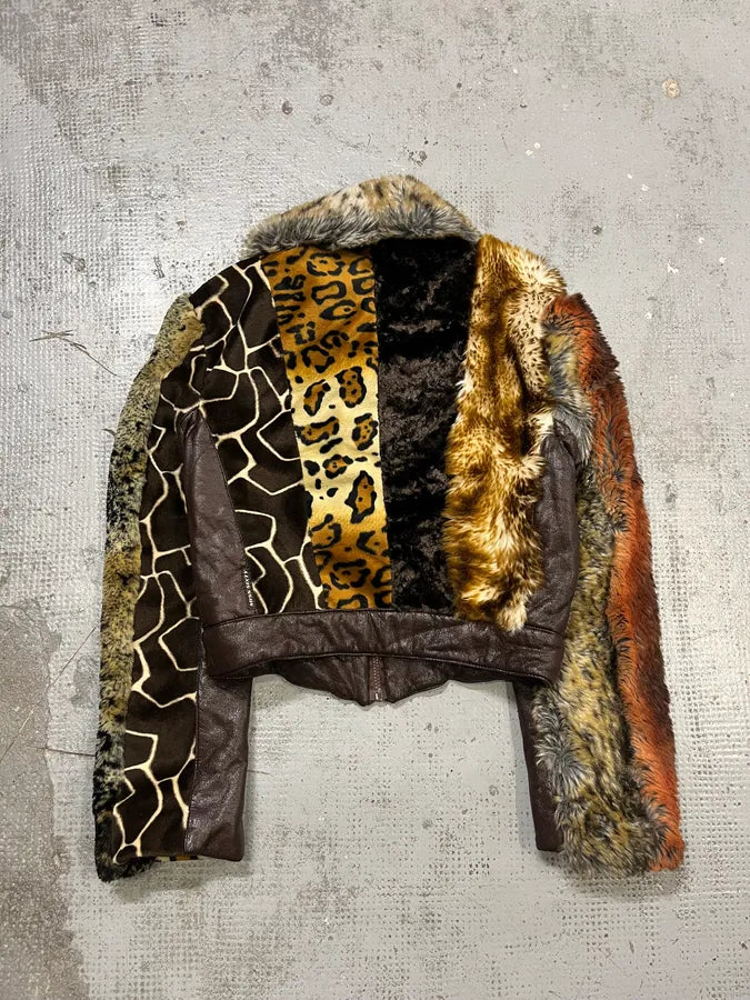 2000s Miss Sixty Leopard Faux Fur Jacket nCrgxnV 6