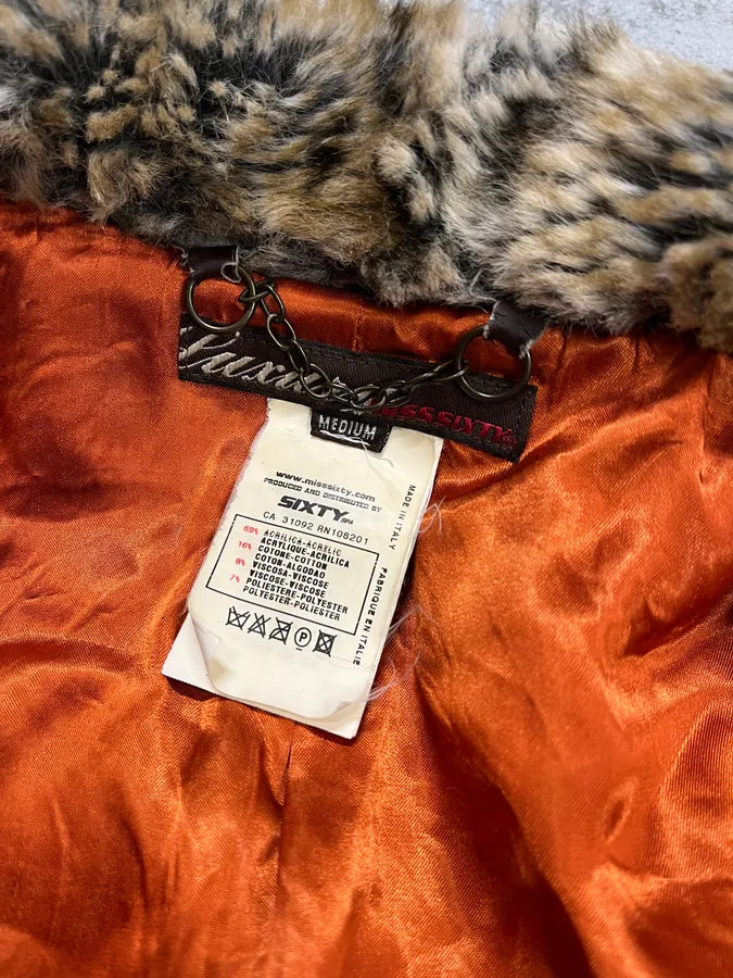 2000s Miss Sixty Leopard Faux Fur Jacket nCrgxnV 9