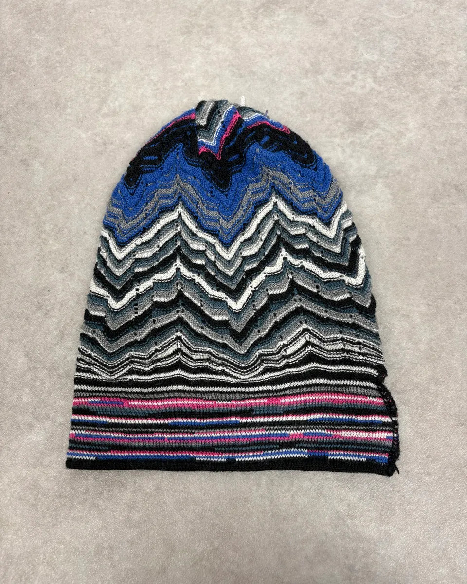 2000s Missoni Multicolor Wool Chevron Striped Beanie XZyCdEJ 0
