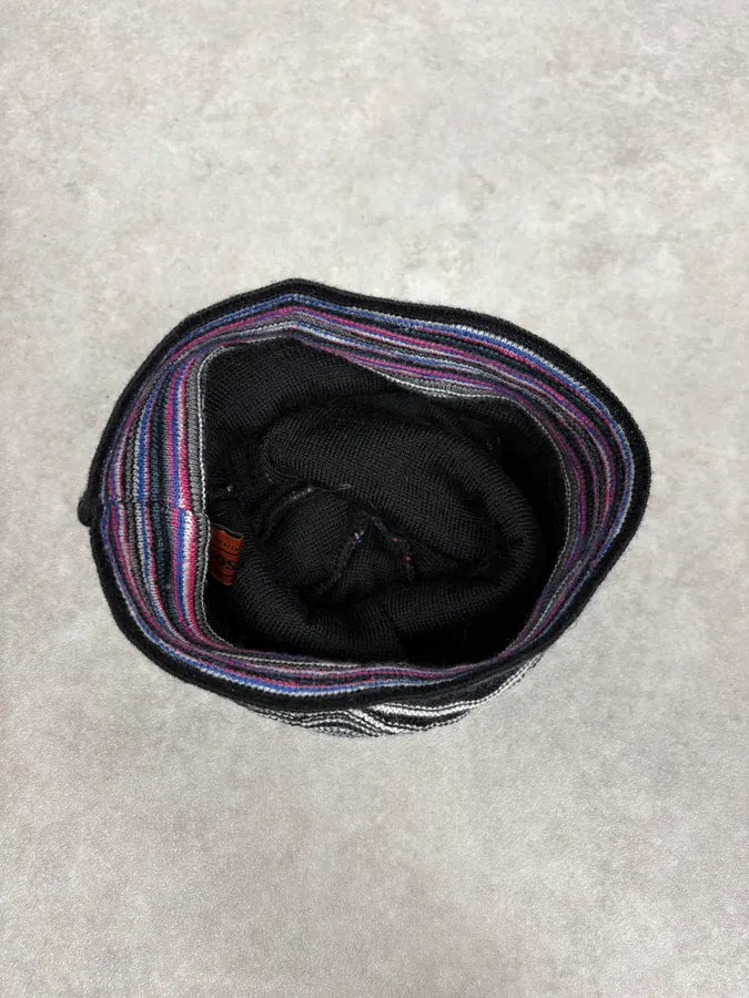 2000s Missoni Multicolor Wool Chevron Striped Beanie XZyCdEJ 6