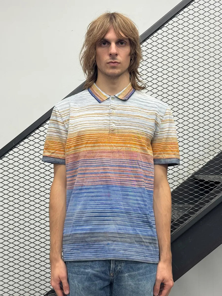 2000s Missoni Sunset Striped Multicolor Polo nqfsYqF 0