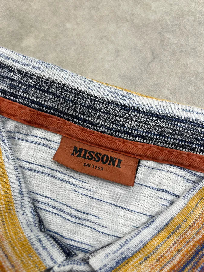 2000s Missoni Sunset Striped Multicolor Polo nqfsYqF 7