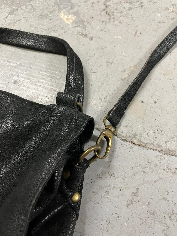 2000s Miu Miu Black Archive Leather Crossbody Bag EdzNZRs 2
