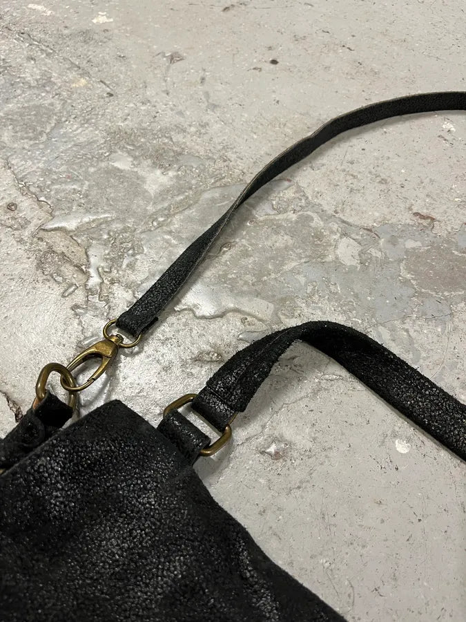 2000s Miu Miu Black Archive Leather Crossbody Bag EdzNZRs 5