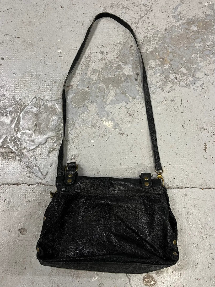 2000s Miu Miu Black Archive Leather Crossbody Bag EdzNZRs 7